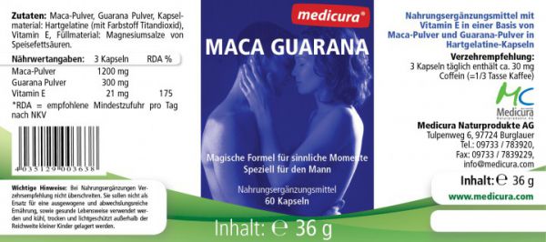 Maca Guarana - 60 Kapseln